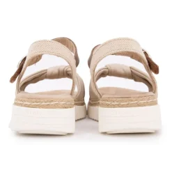 TOM TAILOR Sandales tissu nouées à boucle doré Femme BEIGE Discount