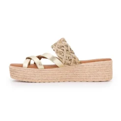 CARLA TORTOSA Sandales tressées platine compensées Femme OR Clearance