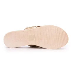 CARLA TORTOSA Sandales tressées platine compensées Femme OR Clearance