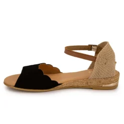 PINAZ Sandales tressés avec boucle cheville Femme NOIR Clearance