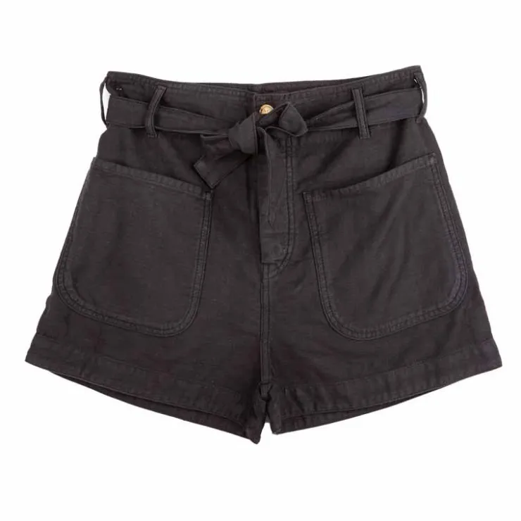 HAPPY Short billie poches plaquées avec ceinture Femme NOIR Hot