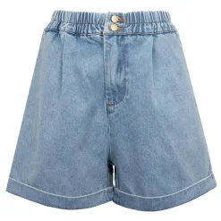 LA PETITE ETOILE Short coton léger taille élastique solet Femme BLEU Hot