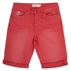 DEELUXE 74 Short coton avec ourlets effet délavé Homme ROUGE Discount