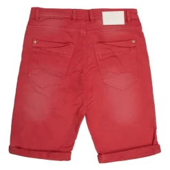 DEELUXE 74 Short coton avec ourlets effet délavé Homme ROUGE Discount
