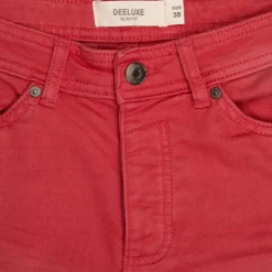 DEELUXE 74 Short coton avec ourlets effet délavé Homme ROUGE Discount