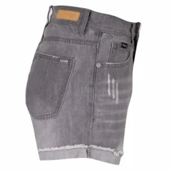 DEELUXE 74 Short court délavé jean avec ourlets Femme GRIS Clearance