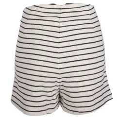 DEELUXE 74 Short courte rayé noir et blanc boutons côté Femme BLANC ECRU Discount