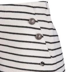 DEELUXE 74 Short courte rayé noir et blanc boutons côté Femme BLANC ECRU Discount