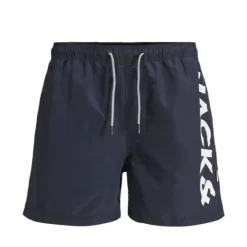JACK & JONES Short de bain haruba regular uni Homme BLEU FONCE