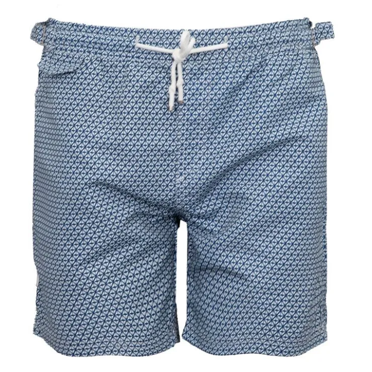 DEELUXE 74 Short de bain navy basil imprimé Homme BLEU Discount