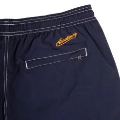 APPARTINENZA Short de bain uni avec surpiqure Homme BLEU FONCE Outlet