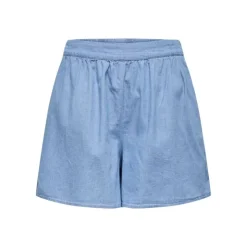 ONLY Short denim yasmin taille élastique Femme BLEU CLAIR New