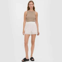 VERO MODA Short en crochet 100% coton BLANC ECRU Discount