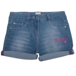 CHEVIGNON Short en jean avec inscription en rose Enfant BLEU Outlet