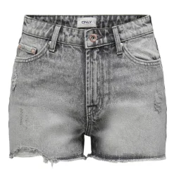 ONLY Short en jean court délavé taille haute Femme GRIS Clearance