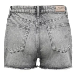 ONLY Short en jean court délavé taille haute Femme GRIS Clearance