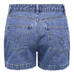 ONLY Short en jean mom fit taille haute avec poches Femme BLEU Sale