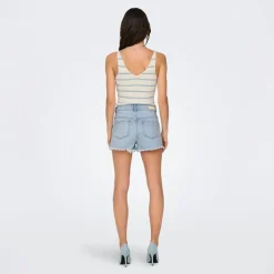 ONLY Short en jeans avec strass Femme BLEU CLAIR Hot