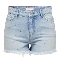 ONLY Short en jeans avec strass Femme BLEU CLAIR Hot