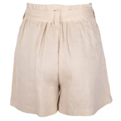 LA PETITE ETOILE Short en lin taille haute avec ceinture amelya Femme BEIGE Sale