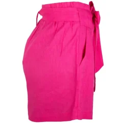 LA PETITE ETOILE Short en lin taille haute avec ceinture amelya Femme ROSE Discount