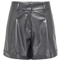 ONLY Short en simili à revers gris métallisé Femme GRIS FONCE