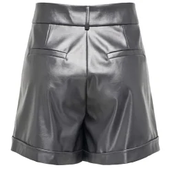 ONLY Short en simili à revers gris métallisé Femme GRIS FONCE