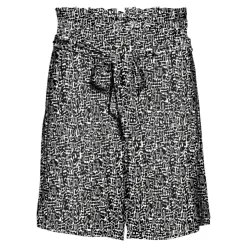 VERO MODA Short fluide taille haute ceinture élastique imprimé Femme NOIR Hot
