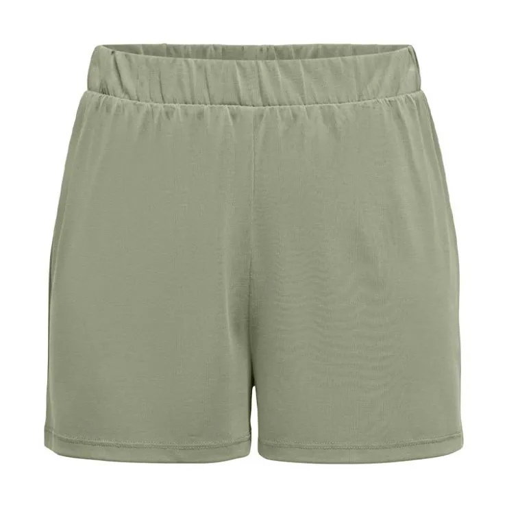 ONLY Short Hannah uni taille élastiquée Femme VERT CLAIR New