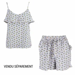 DEELUXE 74 Short imprimé à volant Femme BLANC Discount