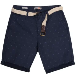 DEELUXE 74 Short imprimé ancre napua avec ceinture tressée Homme BLEU FONCE Online