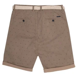 DEELUXE 74 Short imprimé ancre napua avec ceinture tressée Homme MARRON CLAIR Clearance