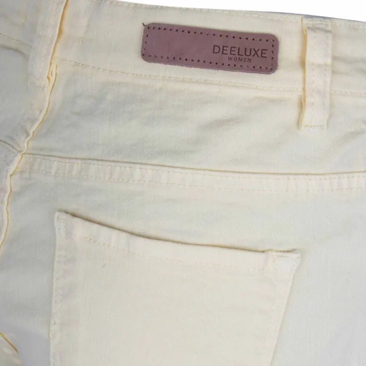 DEELUXE 74 Short mini stretch coton avec ourlets Femme JAUNE Outlet