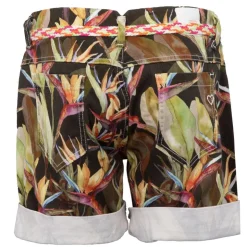 PLEASE Short motif oiseau de paradis avec ceinture tissée Femme MULTICOLORE Sale