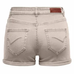ONLY Short moulant taille haute boutons revers Femme BEIGE Hot