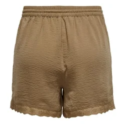 JDY Short noir avec dentelle et poches latérales Femme MARRON CLAIR Online