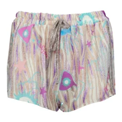 HOLLY AND JOEY Short palma court imprimé à motifs avec cordon brillant Femme BEIGE Online