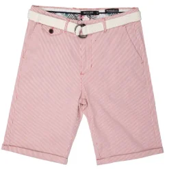 DEELUXE 74 Short peach quentin à rayures avec ceinture Homme ROUGE Hot