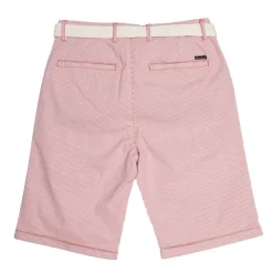 DEELUXE 74 Short peach quentin à rayures avec ceinture Homme ROUGE Hot