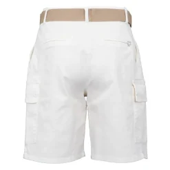 PLEASE Short semolina kaki taille haute avec ceinture Femme BLANC ECRU Clearance