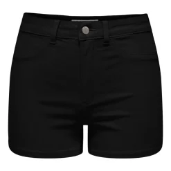JDY Short skinny taille haute poches arrières bouton uni Femme NOIR Discount