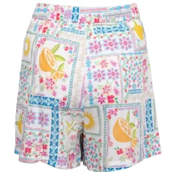 LA PETITE ETOILE Short solia taille haute à motifs estivaux Femme BLANC Clearance