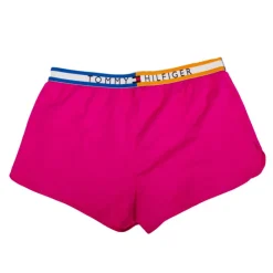 TOMMY HILFIGER Short sport uni bande taille coton stretch Femme ROSE Hot