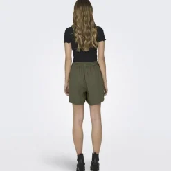 ONLY Short taille haute fluide avec poches Femme KAKI New