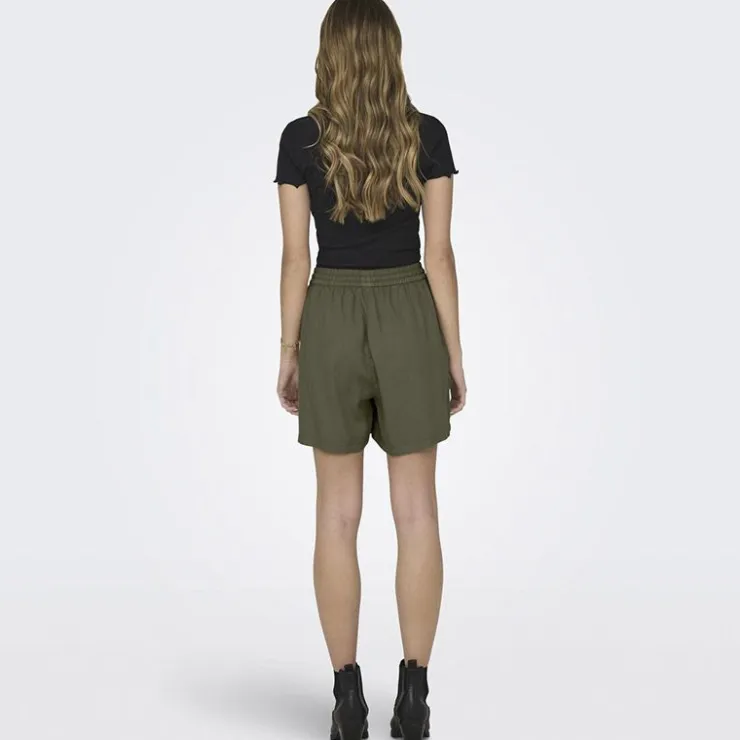 ONLY Short taille haute fluide avec poches Femme KAKI New
