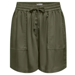 ONLY Short taille haute fluide avec poches Femme KAKI New