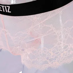 SWEETIZ Shorty en dentelle bande élastique logo sexy Femme ROSE CLAIR