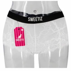 SWEETIZ Shorty en dentelle bande élastique logo sexy Femme BLANC Online