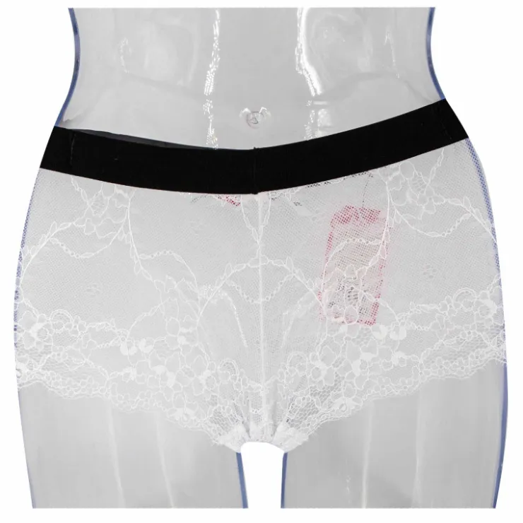SWEETIZ Shorty en dentelle bande élastique logo sexy Femme BLANC Online
