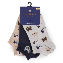 TORRENTE Socquette imprime chat x3 Femme BEIGE Sale